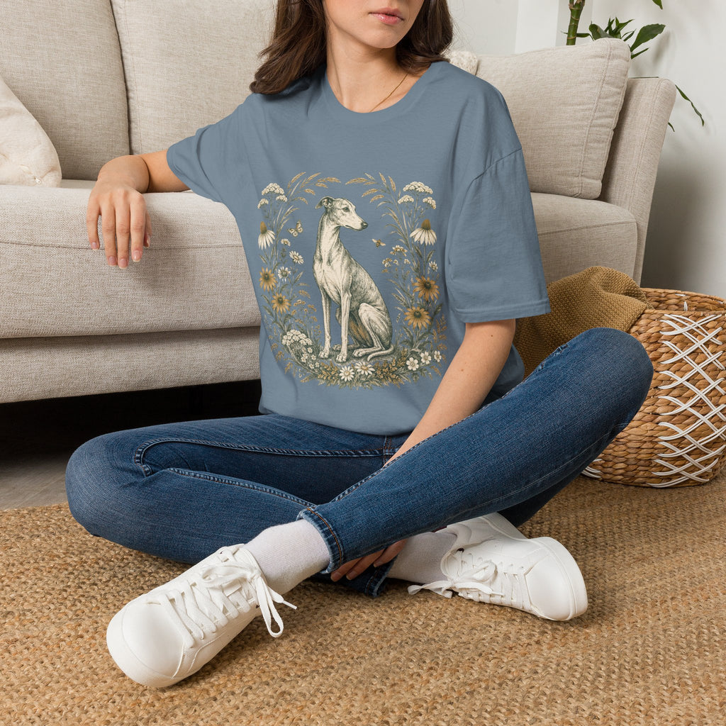Greyhound Botanical Wreath T-Shirt