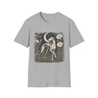 Greyhound Under Crescent Moon T-Shirt