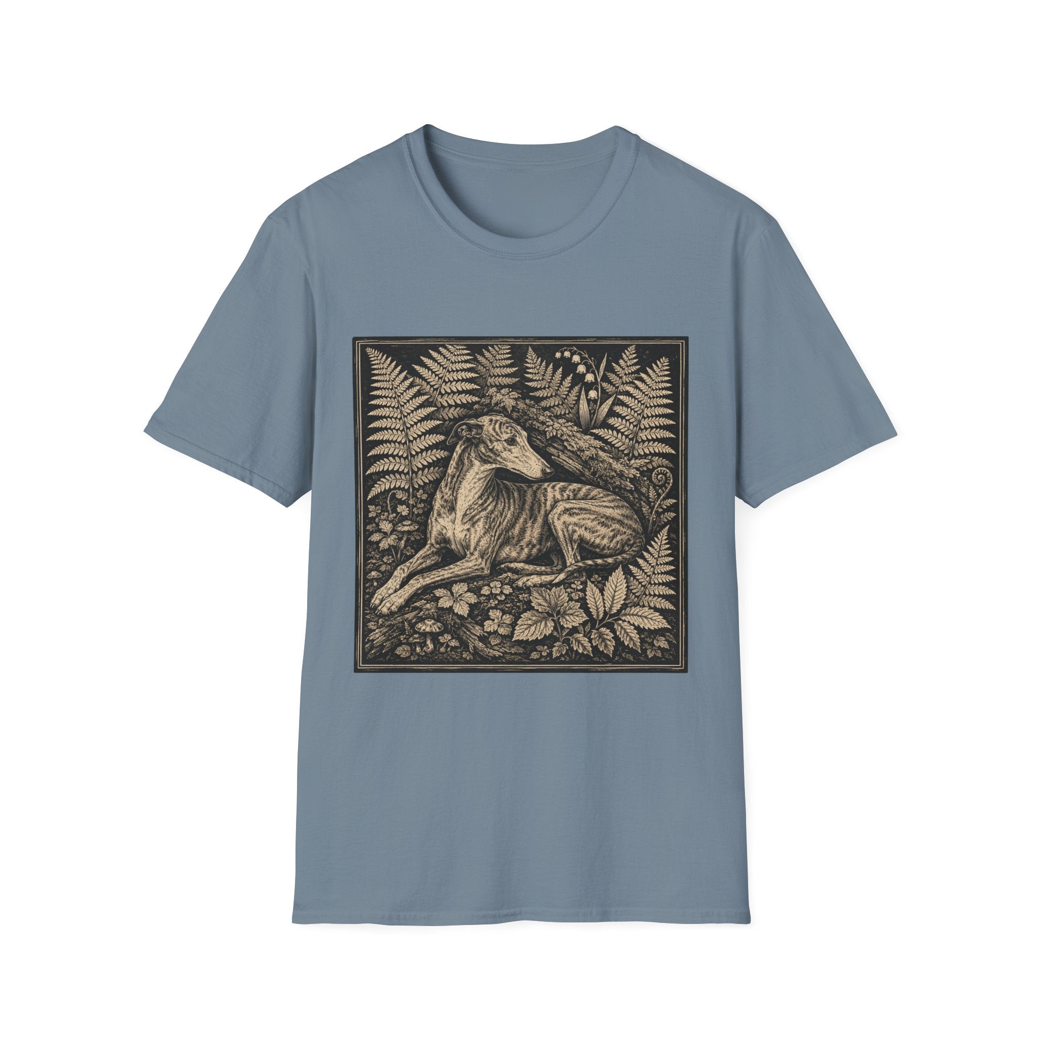 Greyhound Seated in Ferns T-Shirt