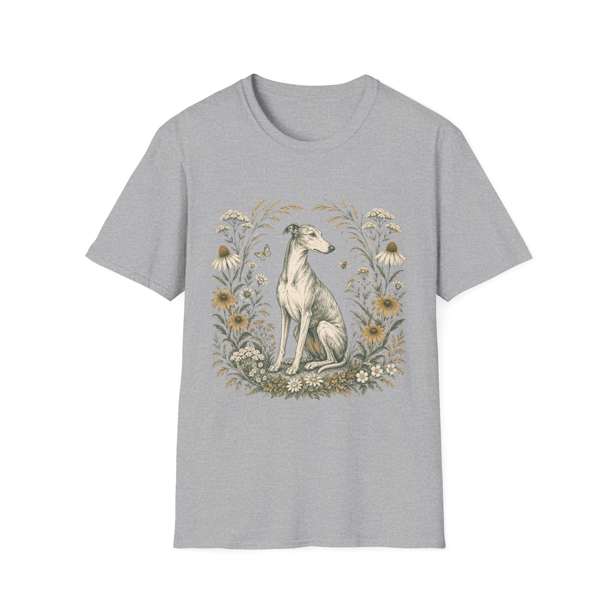 Greyhound Botanical Wreath T-Shirt