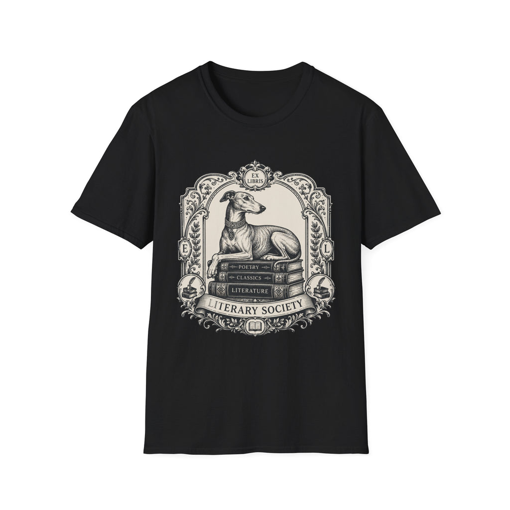 Elegant Literary Greyhound T-Shirt