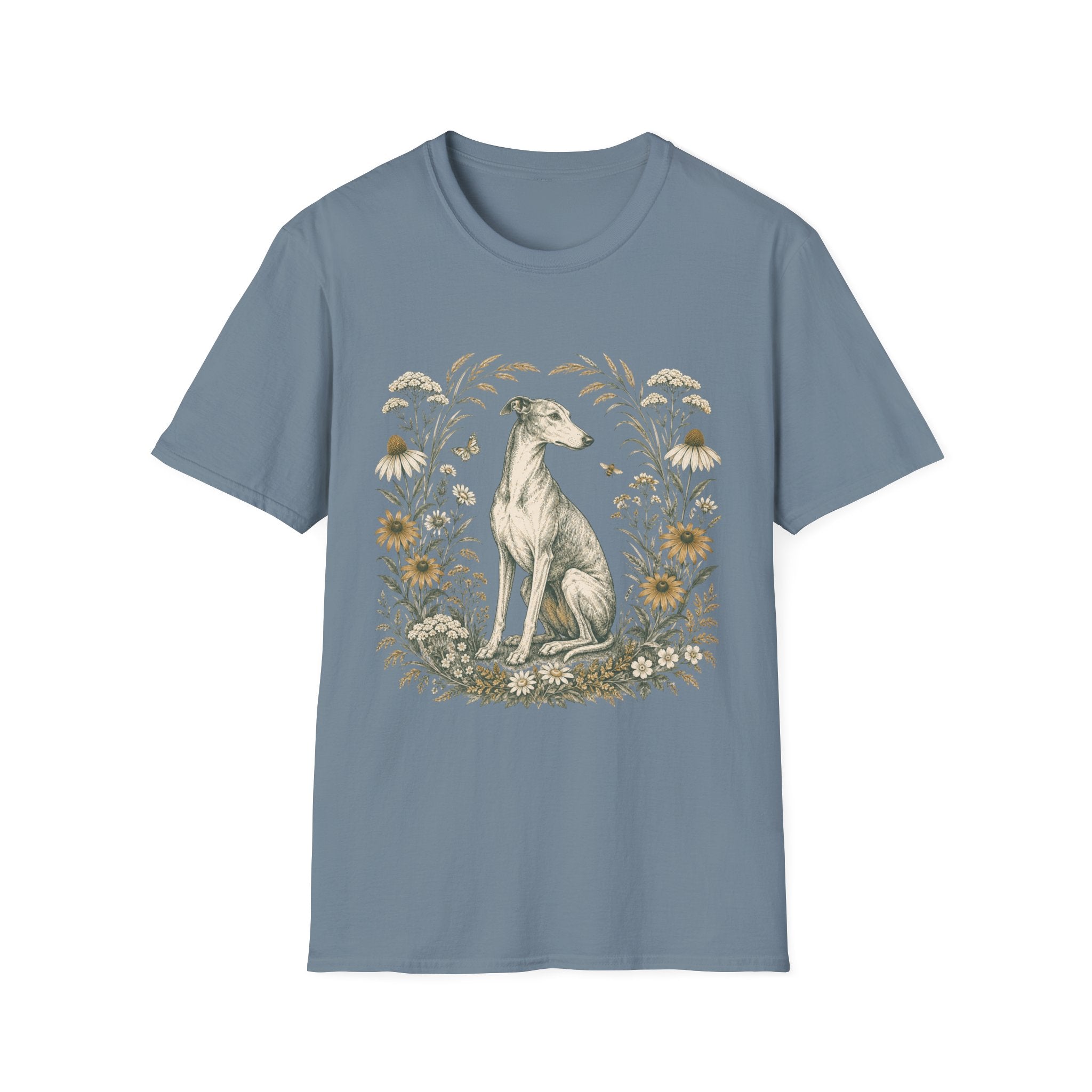 Greyhound Botanical Wreath T-Shirt