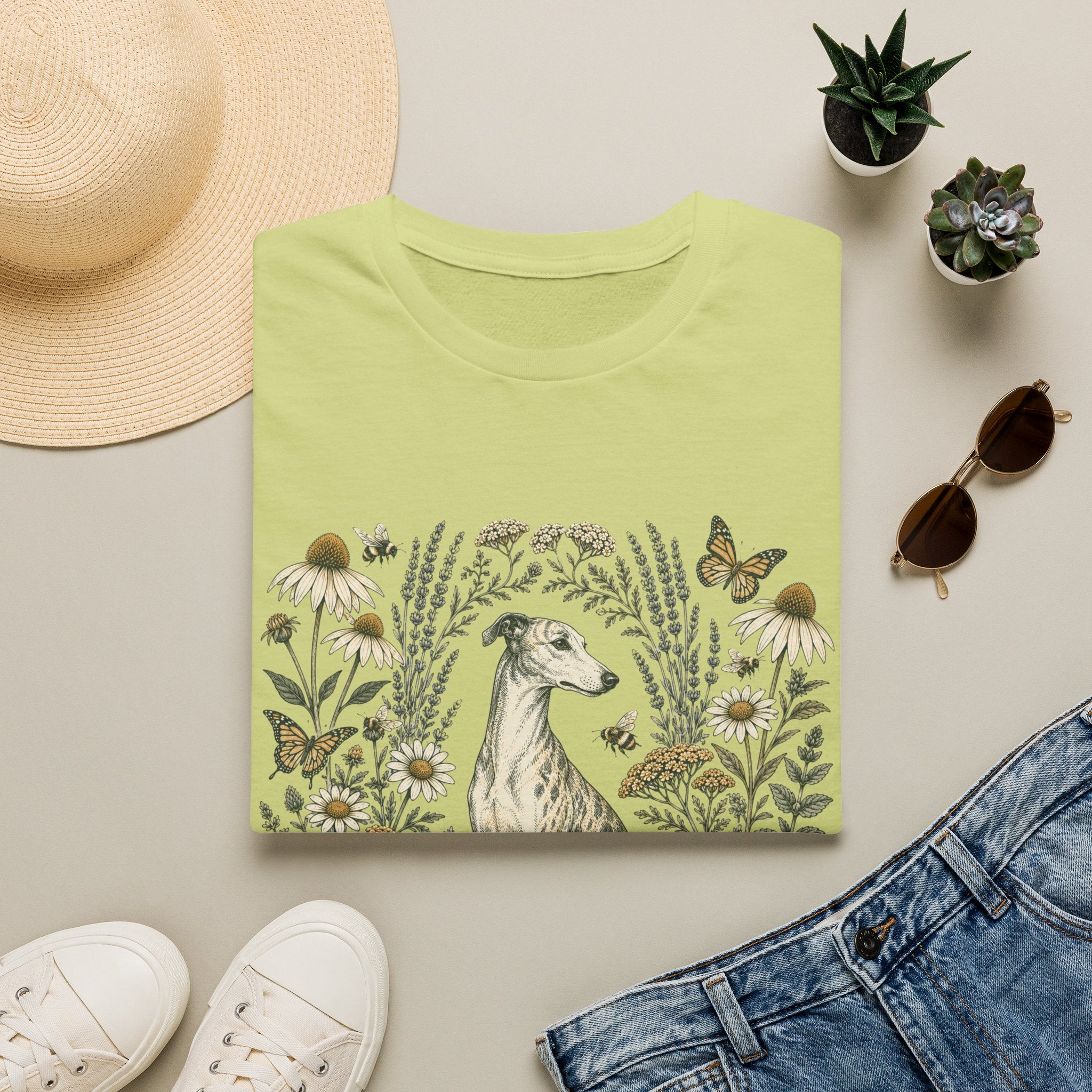 Greyhound in Botanical Garden T-Shirt