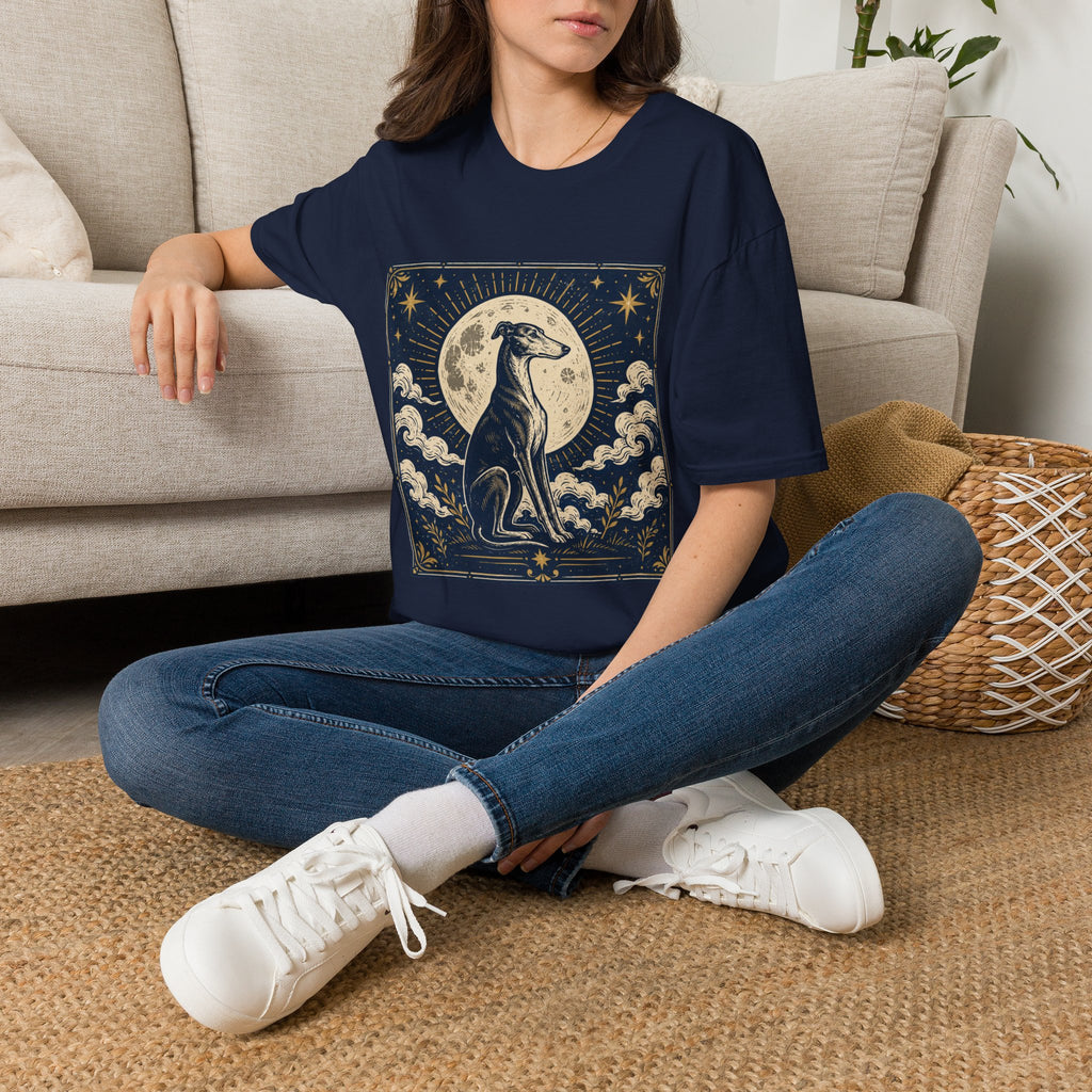 Celestial Greyhound with Moon & Stars T-Shirt