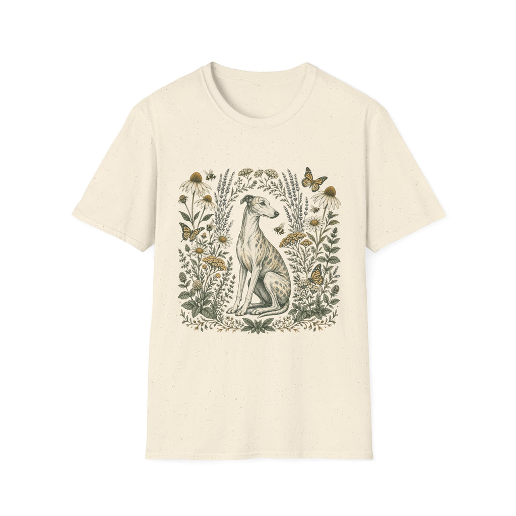 Greyhound Among Bees & Flowers T-Shirt