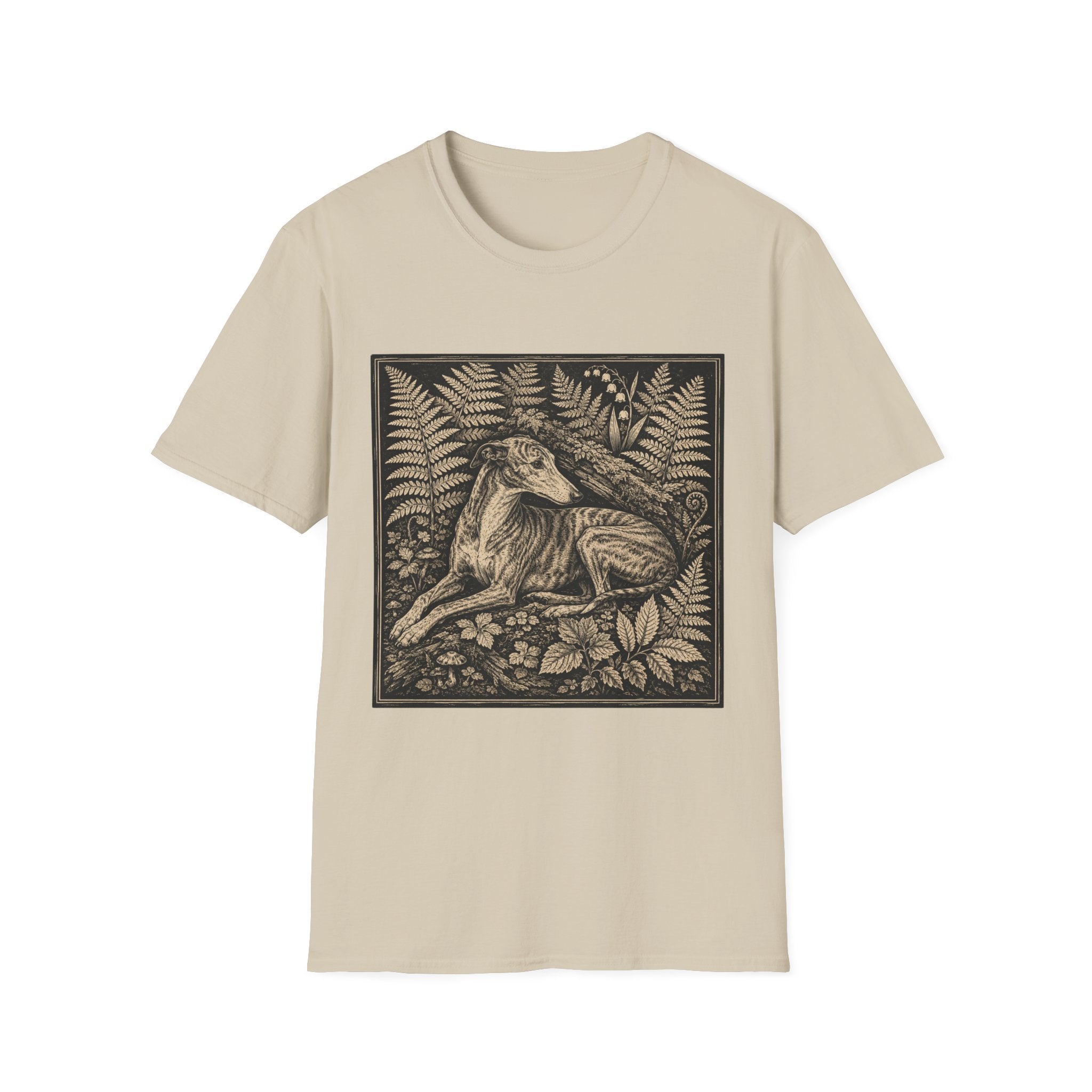 Greyhound Seated in Ferns T-Shirt