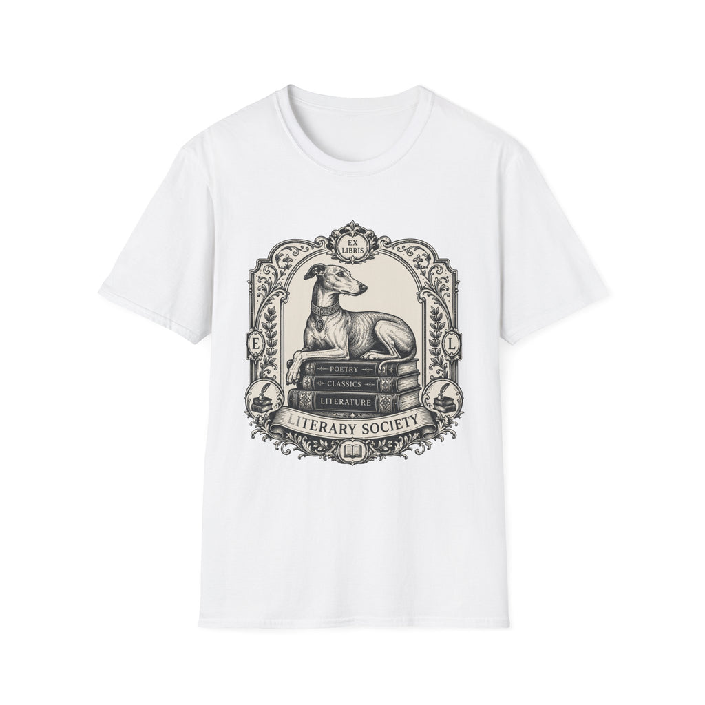Elegant Literary Greyhound T-Shirt