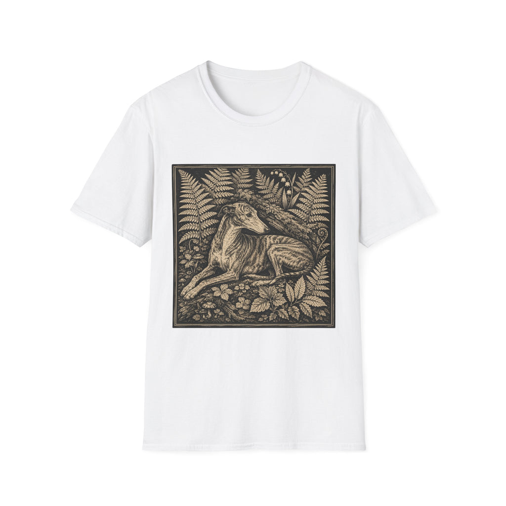 Greyhound Seated in Ferns T-Shirt
