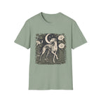 Greyhound Under Crescent Moon T-Shirt