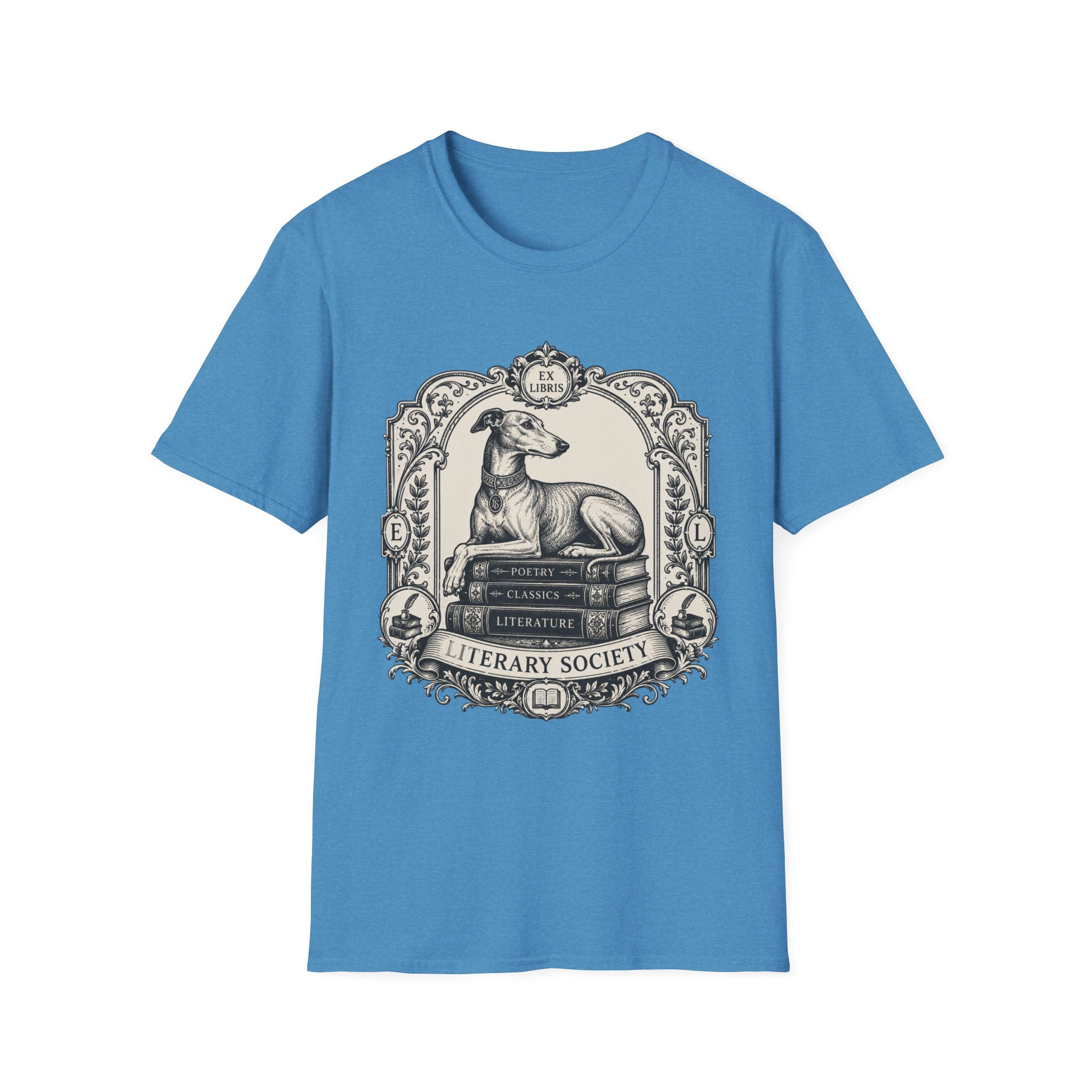 Elegant Literary Greyhound T-Shirt