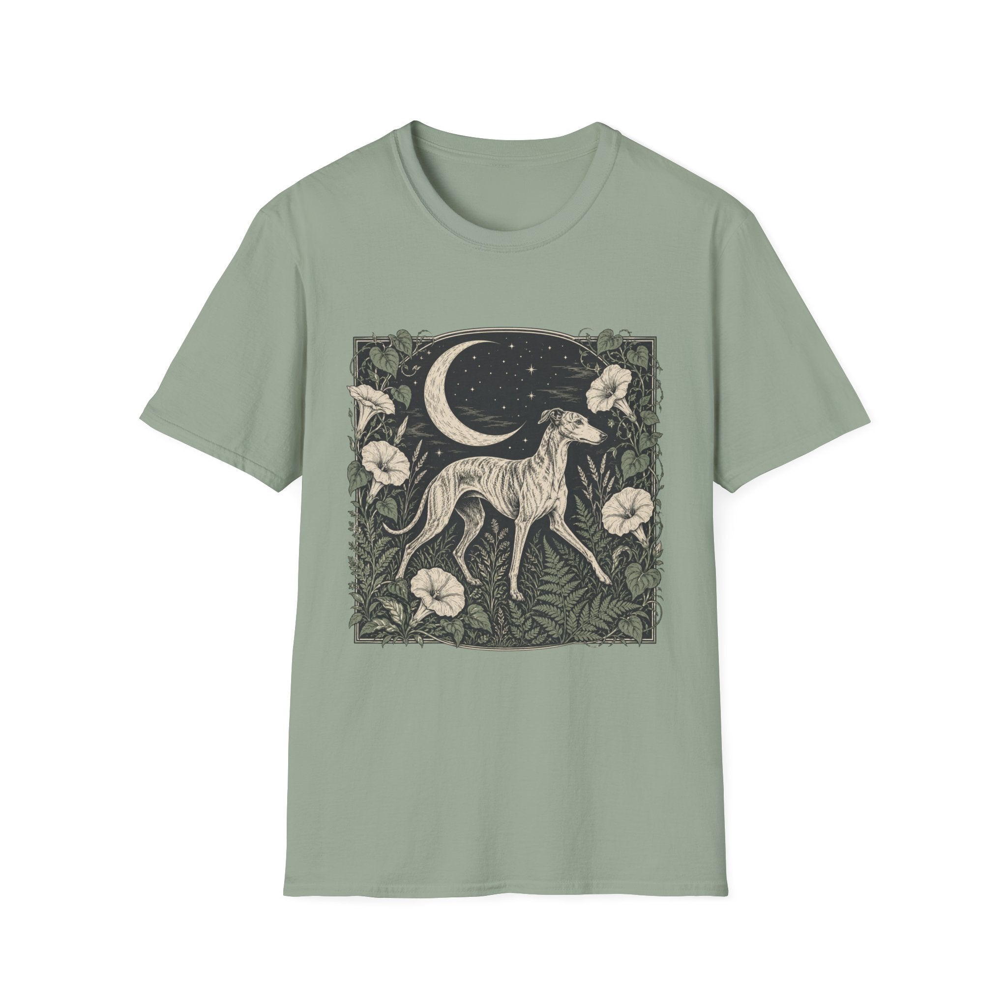 Greyhound in Moonlit Night T-Shirt