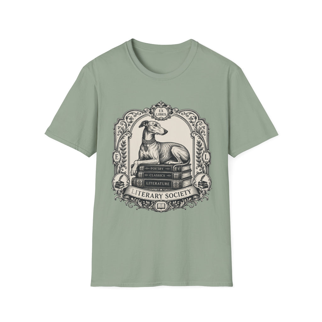 Elegant Literary Greyhound T-Shirt
