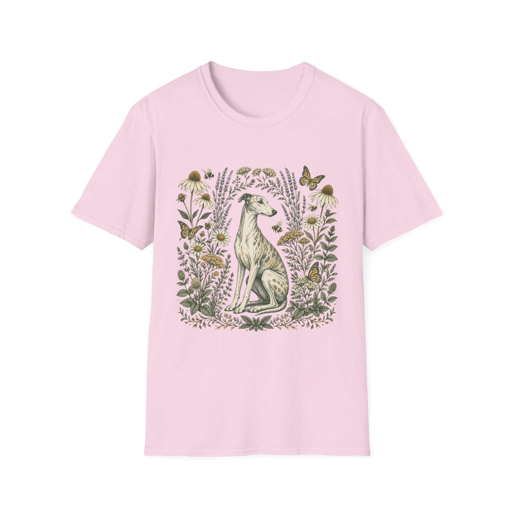 Greyhound Among Bees & Flowers T-Shirt