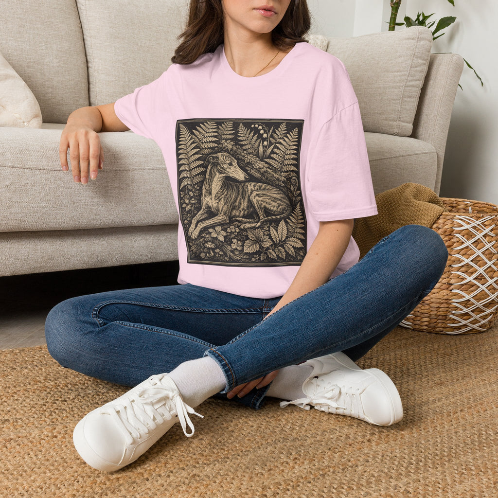 Greyhound Seated in Ferns T-Shirt