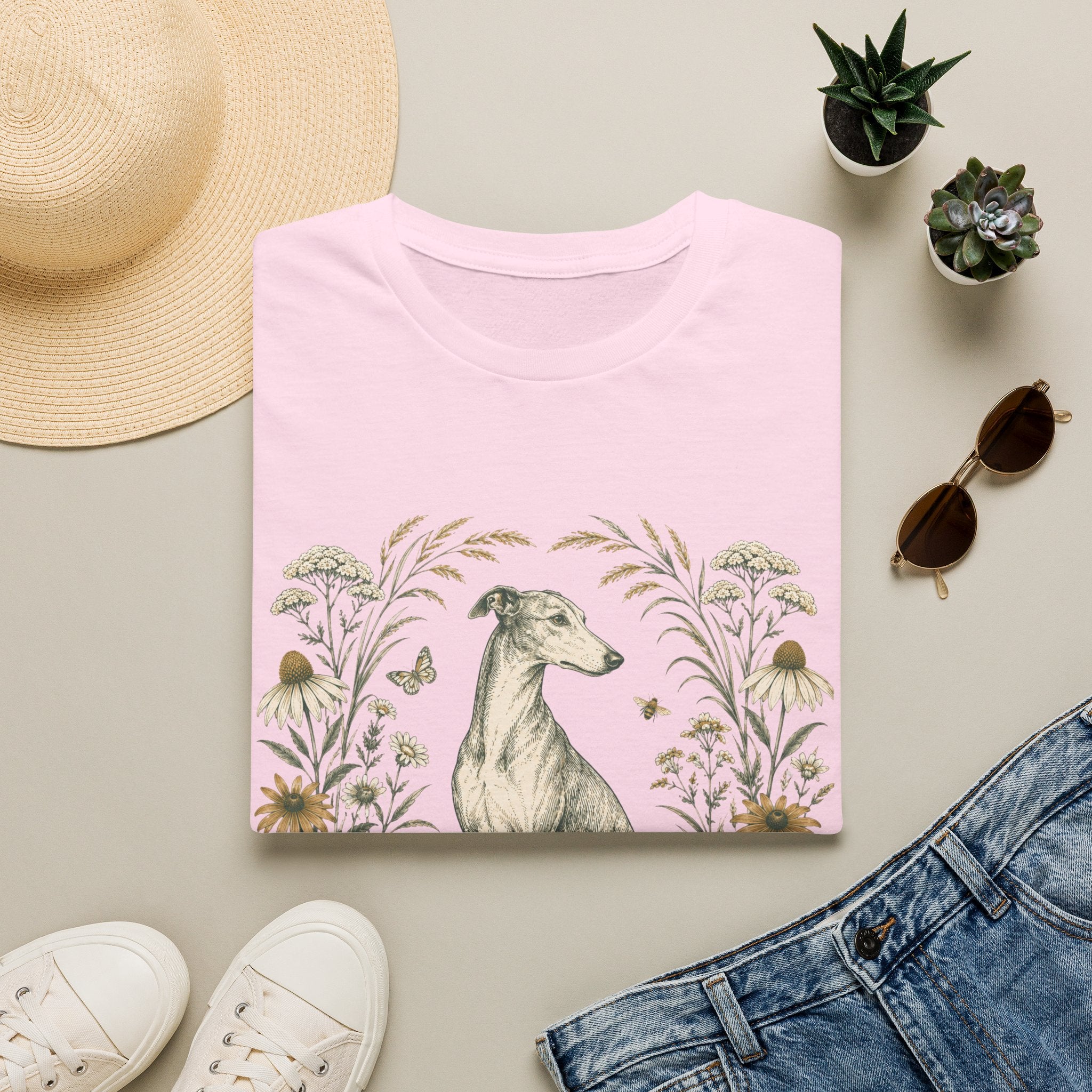 Greyhound Botanical Wreath T-Shirt