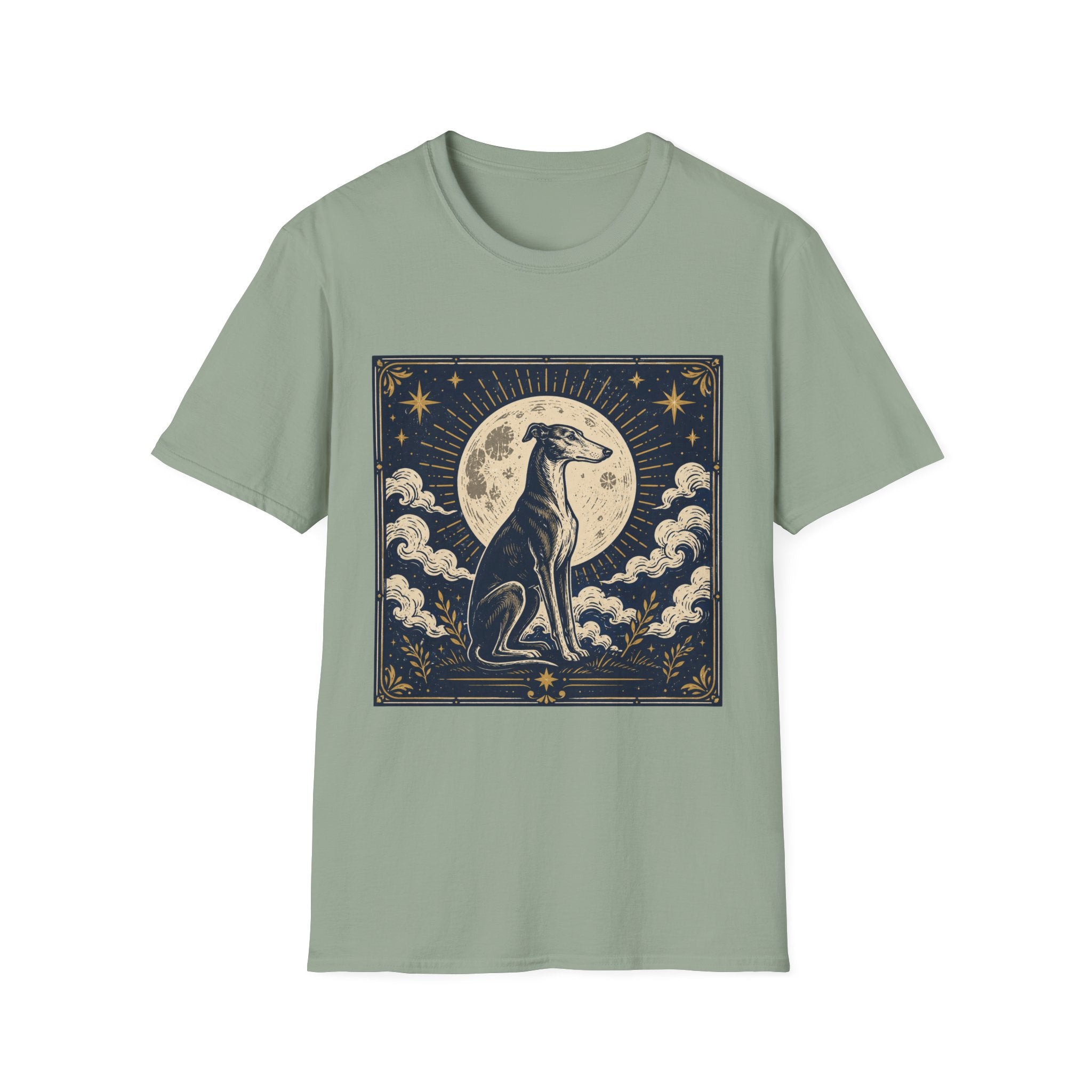 Celestial Greyhound with Moon & Stars T-Shirt