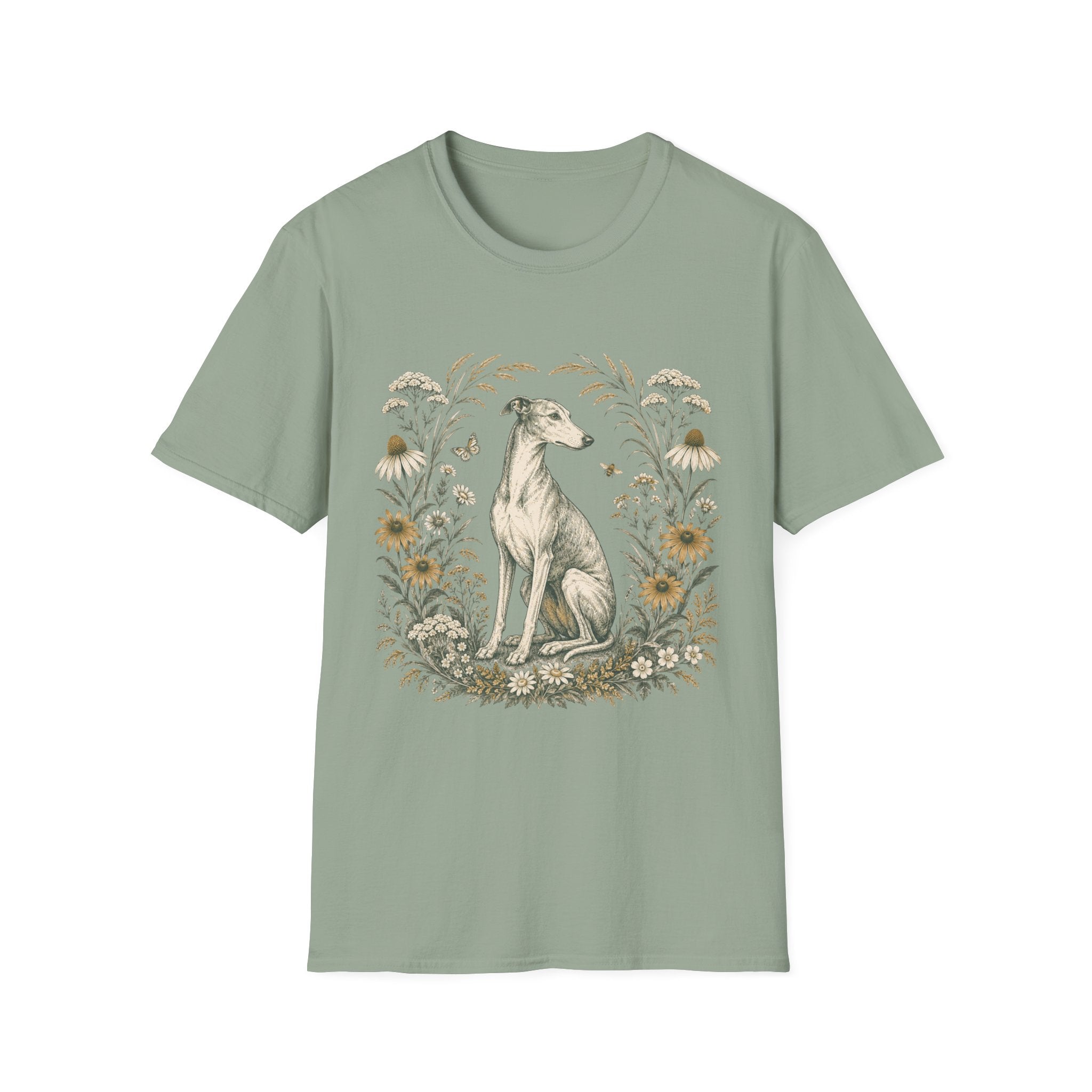 Greyhound Botanical Wreath T-Shirt