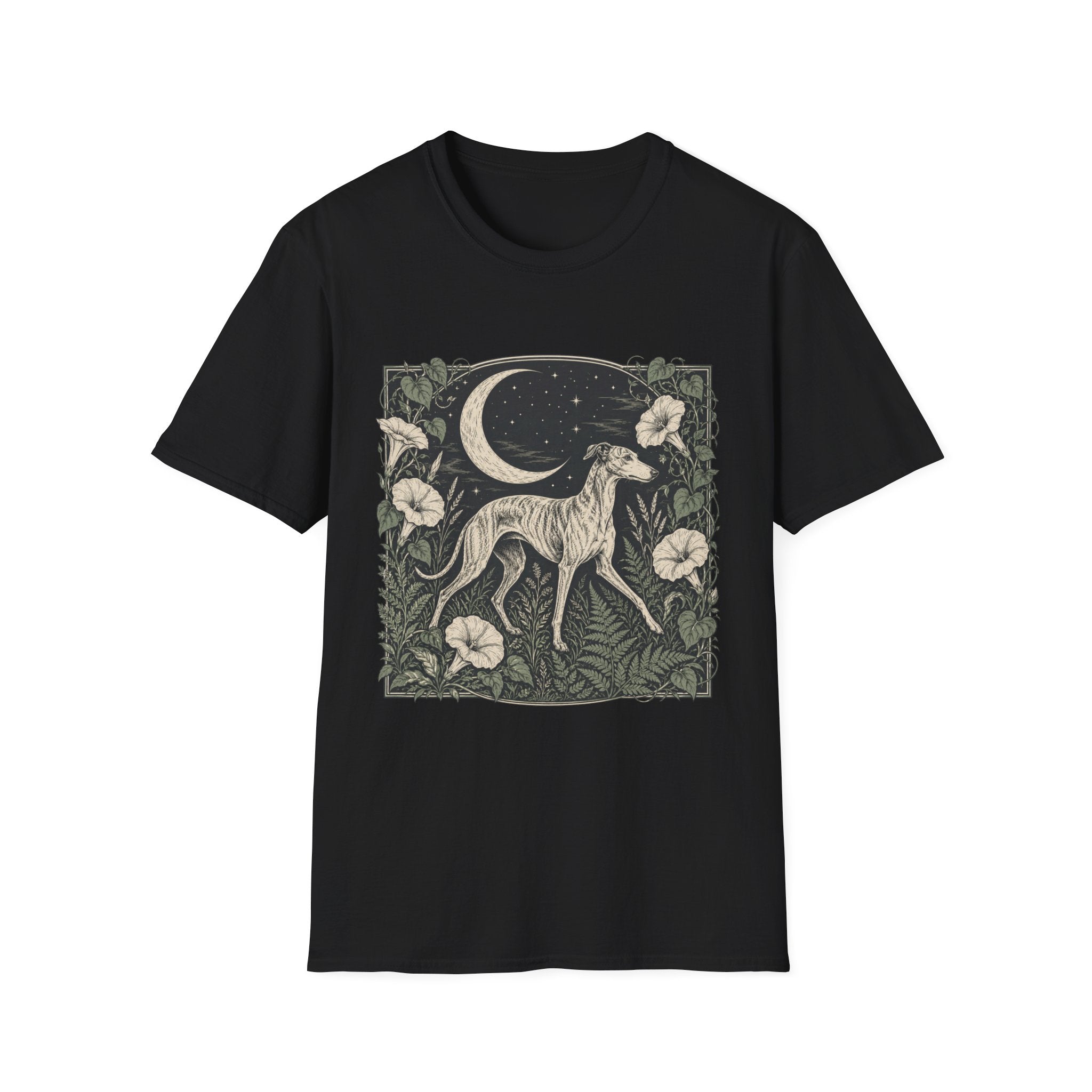 Greyhound in Moonlit Night T-Shirt