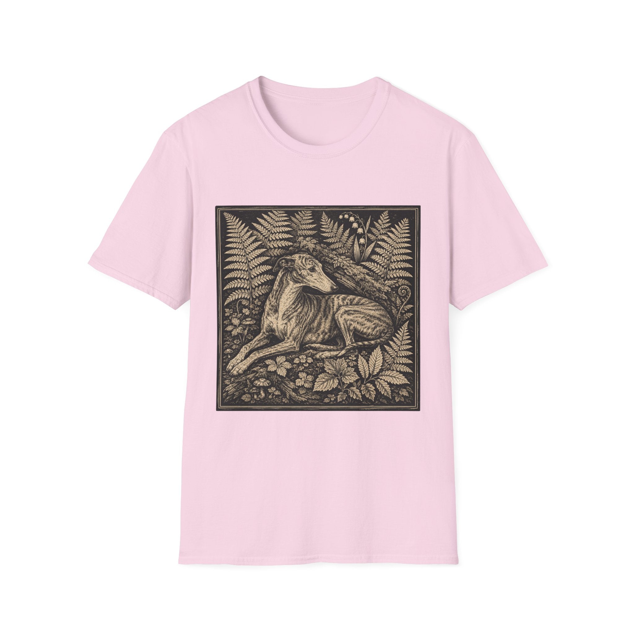 Greyhound Seated in Ferns T-Shirt