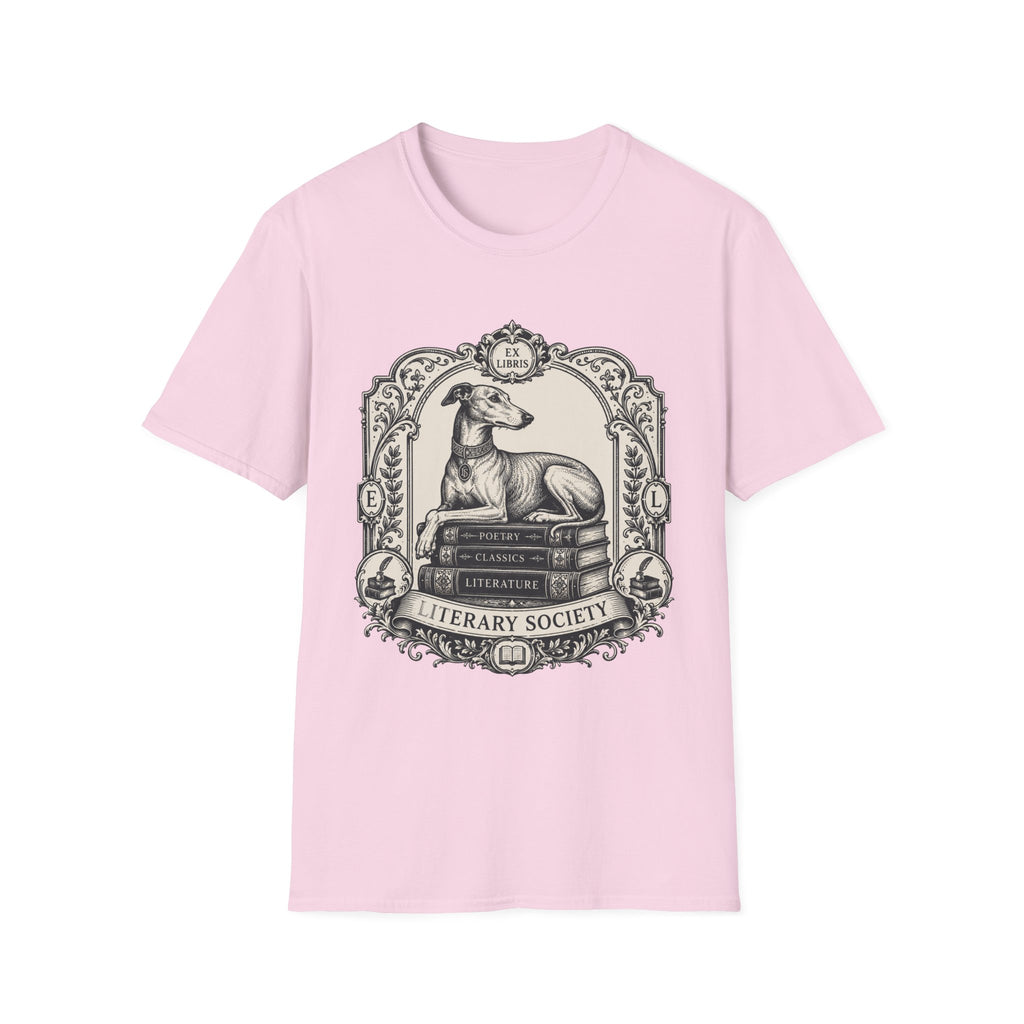 Elegant Literary Greyhound T-Shirt