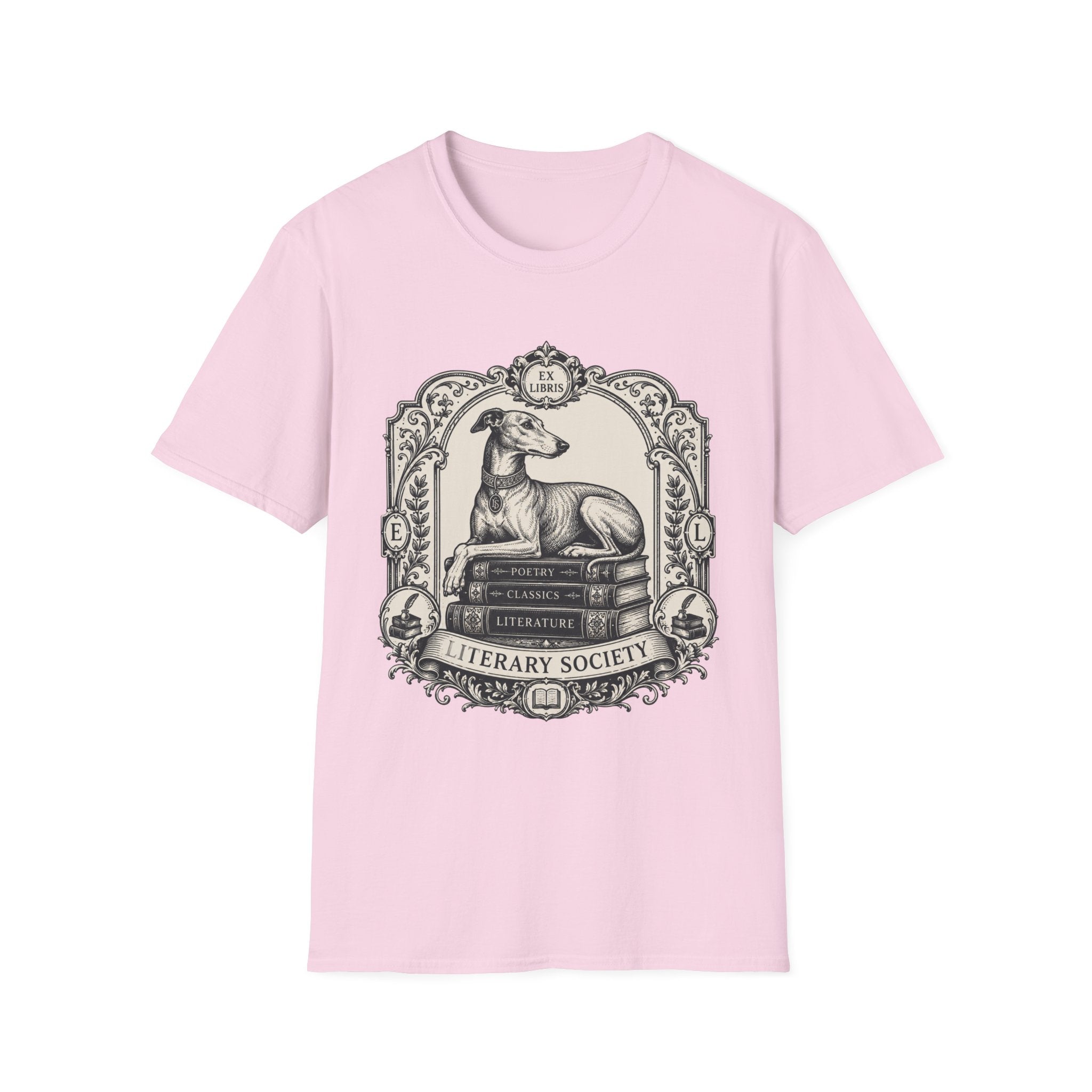 Elegant Literary Greyhound T-Shirt