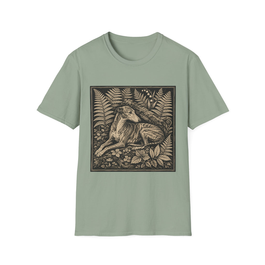 Greyhound Seated in Ferns T-Shirt