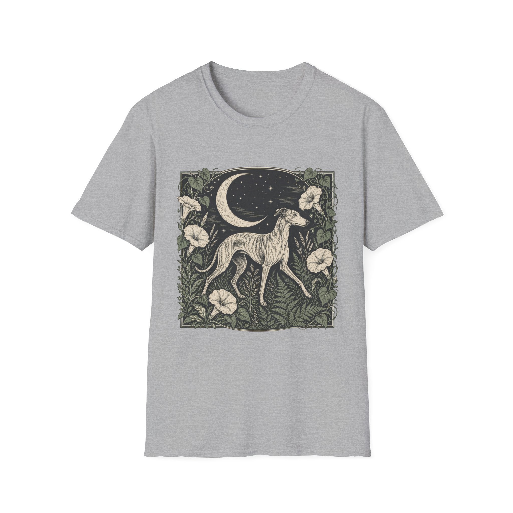 Greyhound in Moonlit Night T-Shirt