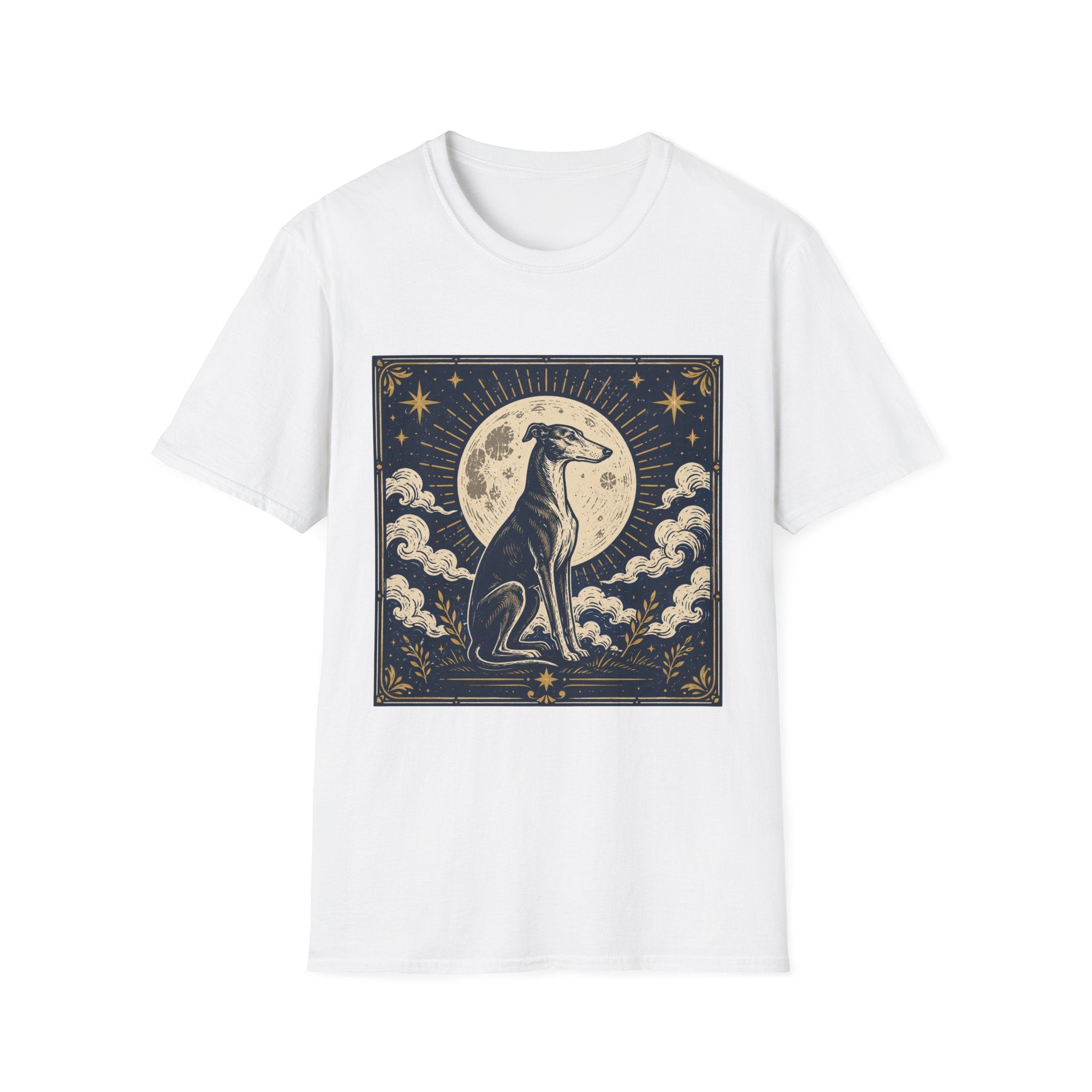Celestial Greyhound with Moon & Stars T-Shirt