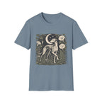 Greyhound Under Crescent Moon T-Shirt