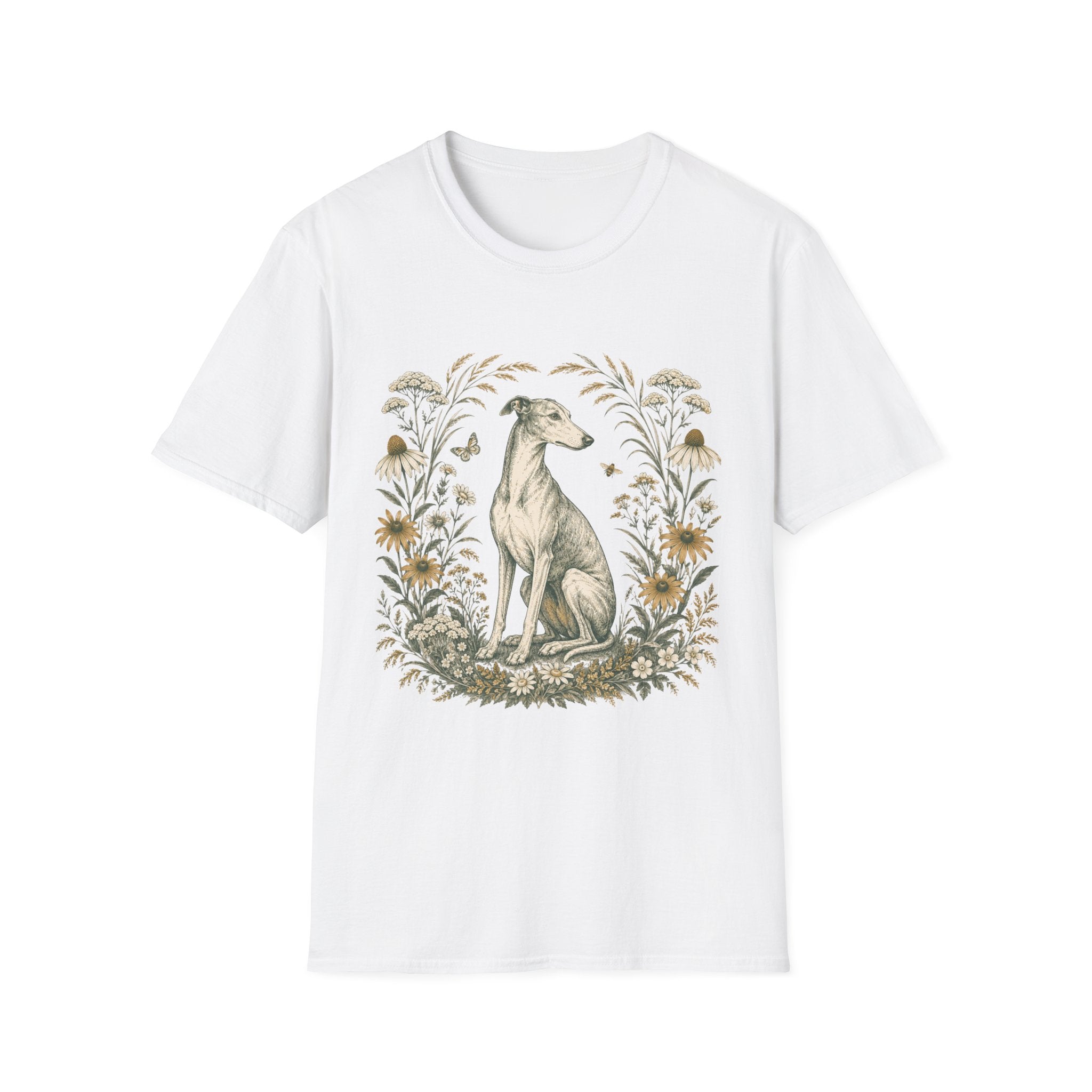 Greyhound Botanical Wreath T-Shirt