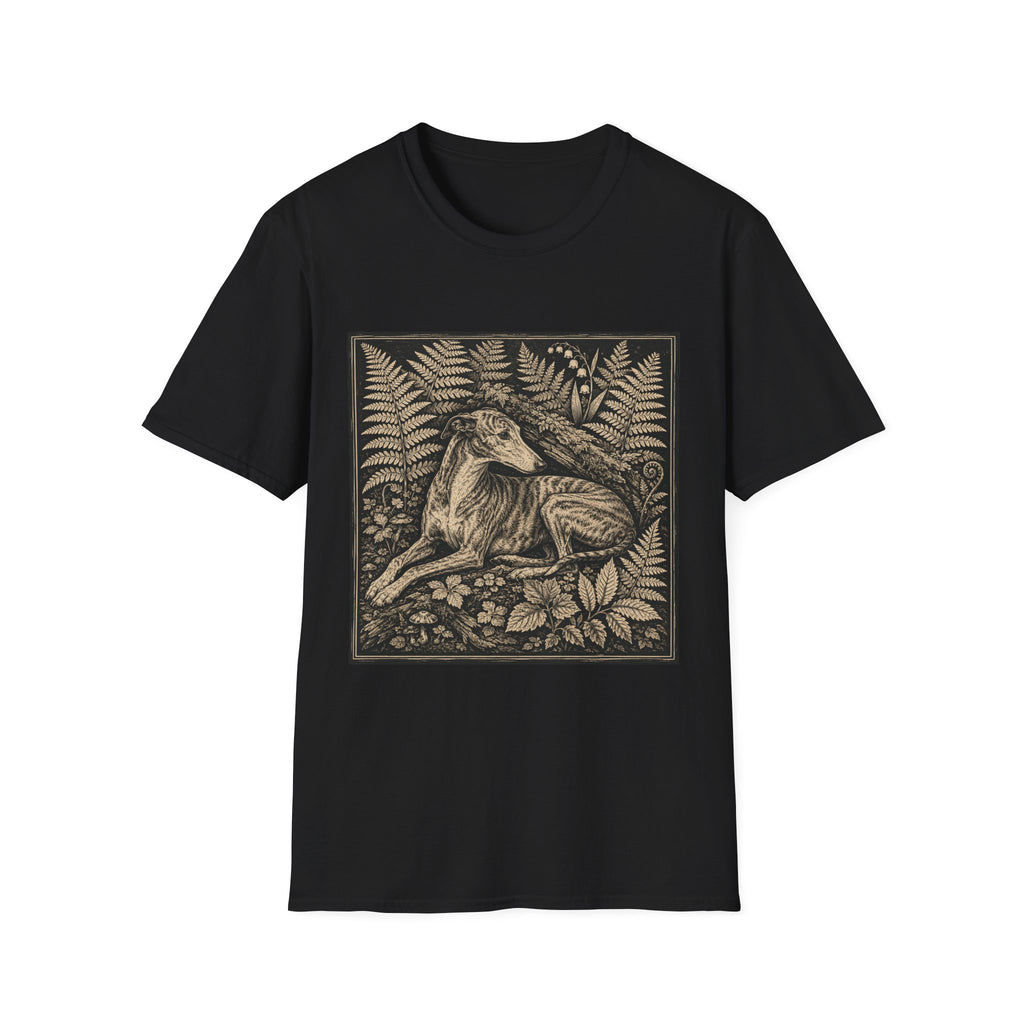 Greyhound Seated in Ferns T-Shirt