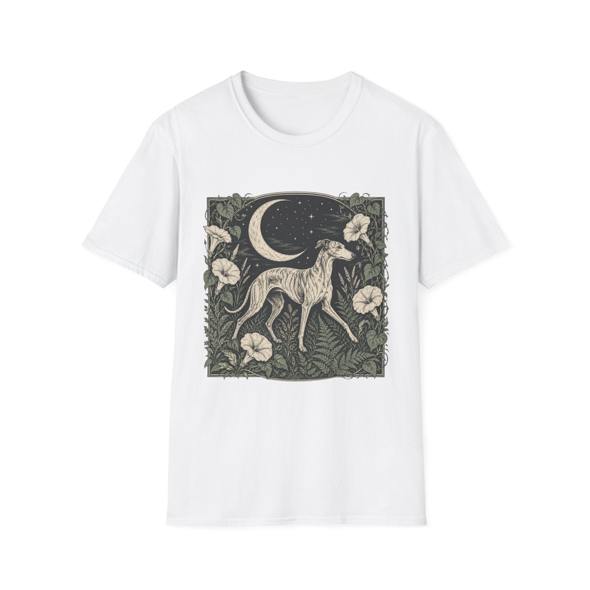 Greyhound in Moonlit Night T-Shirt