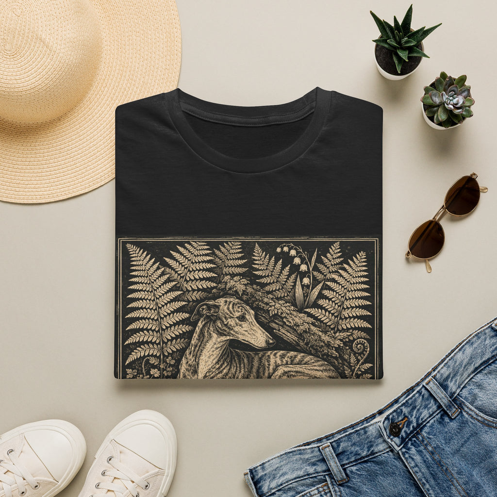 Greyhound Seated in Ferns T-Shirt