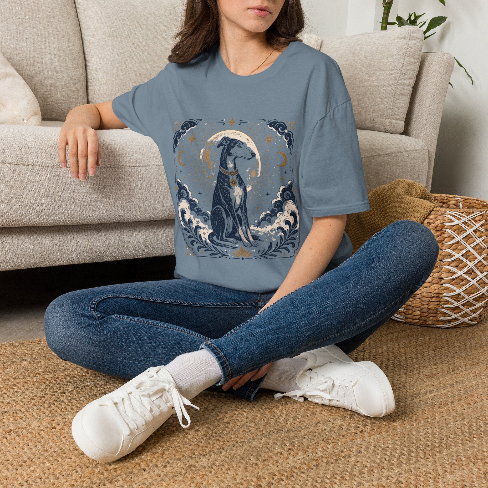 Moon Halo Celestial Greyhound T-Shirt