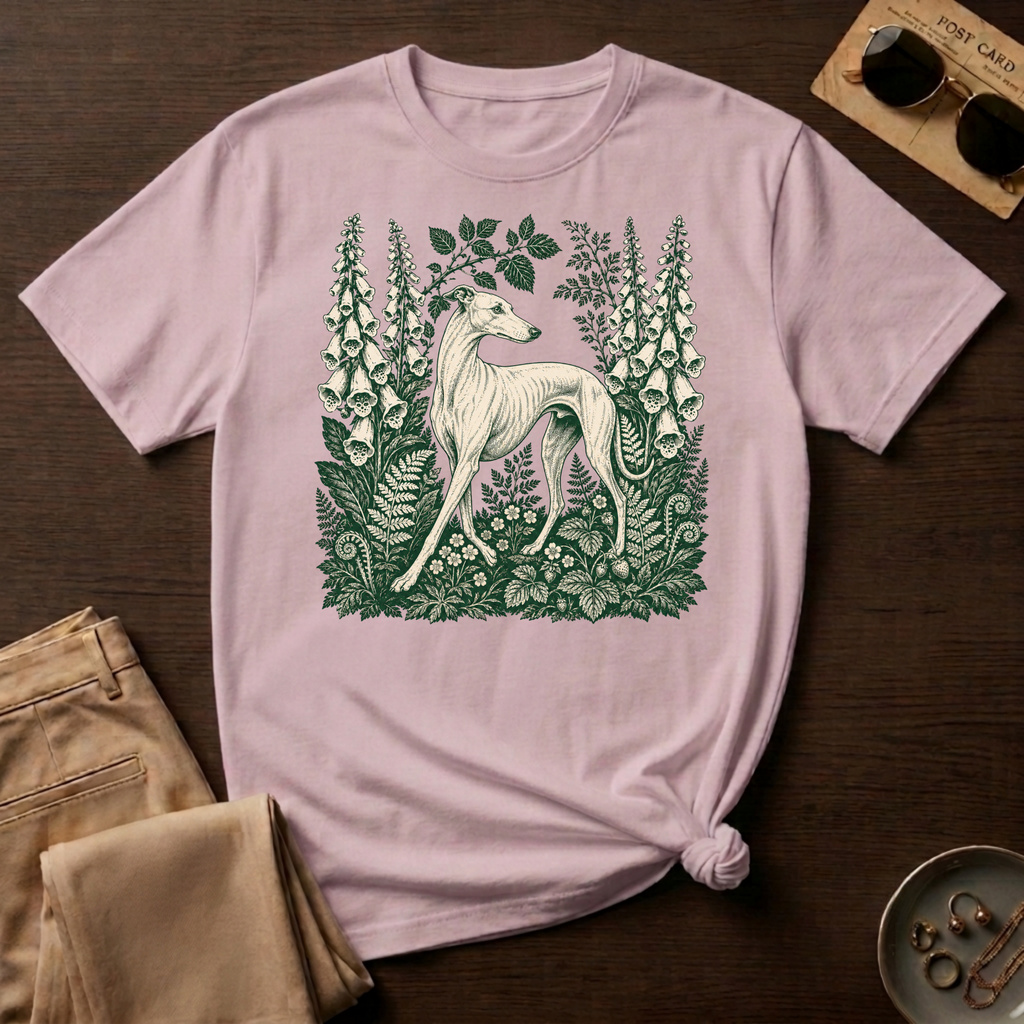 Greyhound in Botanical Garden T-Shirt