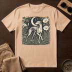 Greyhound Under Crescent Moon T-Shirt