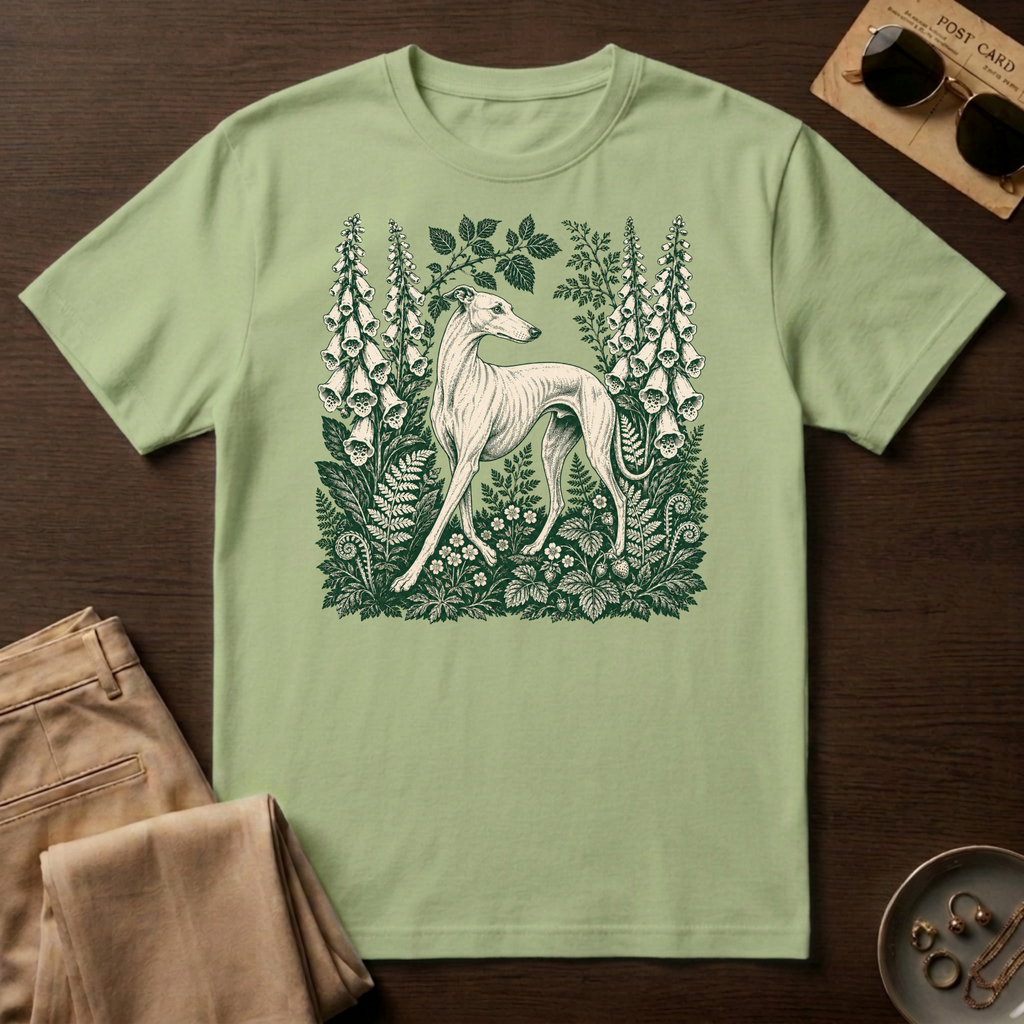 Greyhound in Botanical Garden T-Shirt