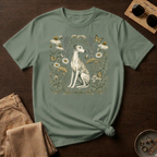 Greyhound Among Bees & Flowers T-Shirt