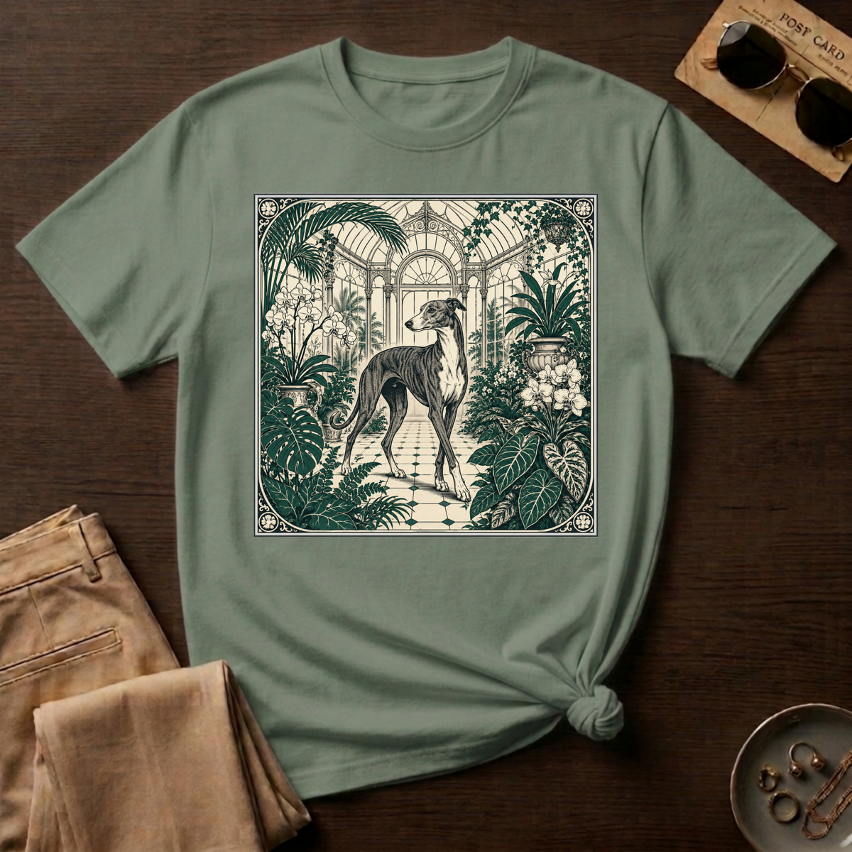 Greyhound in the Conservatory T-Shirt