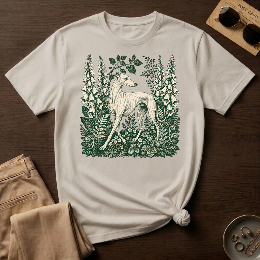 Greyhound in Botanical Garden T-Shirt