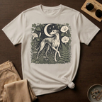 Greyhound Under Crescent Moon T-Shirt