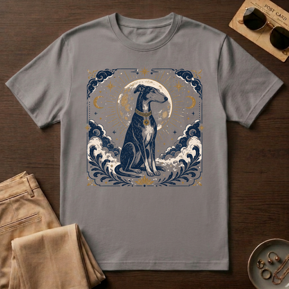 Moon Halo Celestial Greyhound T-Shirt
