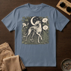 Greyhound Under Crescent Moon T-Shirt