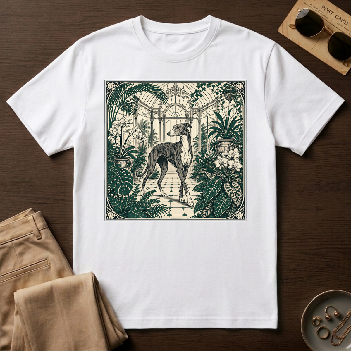Greyhound in the Conservatory T-Shirt