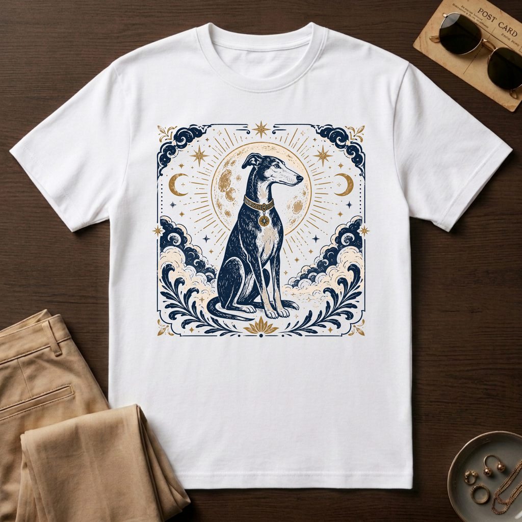Moon Halo Celestial Greyhound T-Shirt
