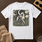 Greyhound Under Crescent Moon T-Shirt