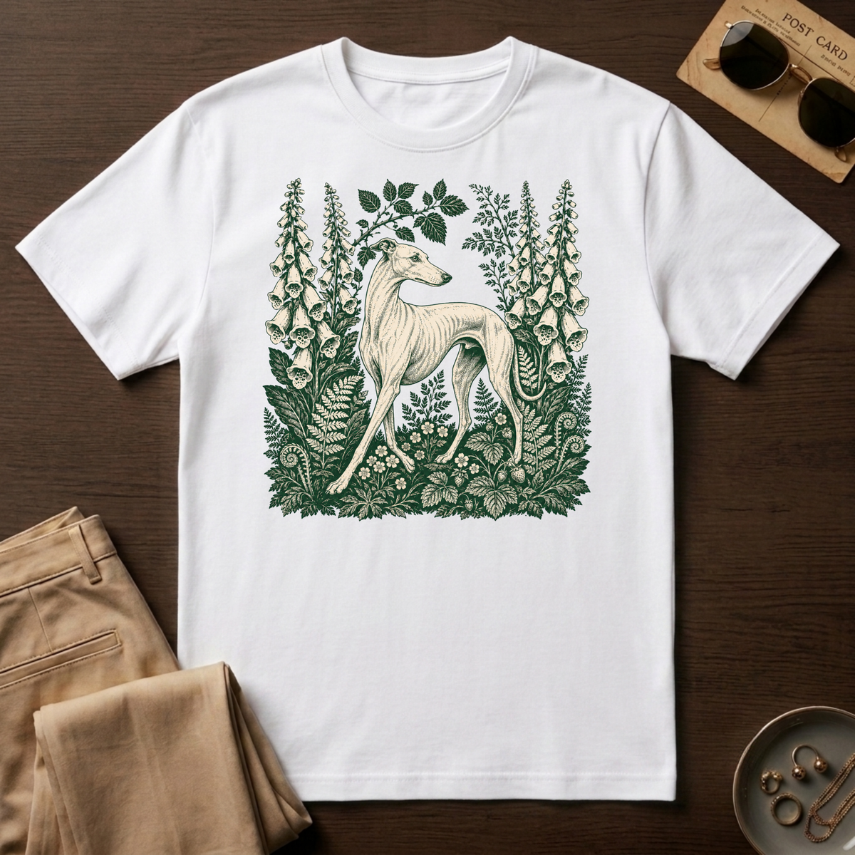 Greyhound in Botanical Garden T-Shirt
